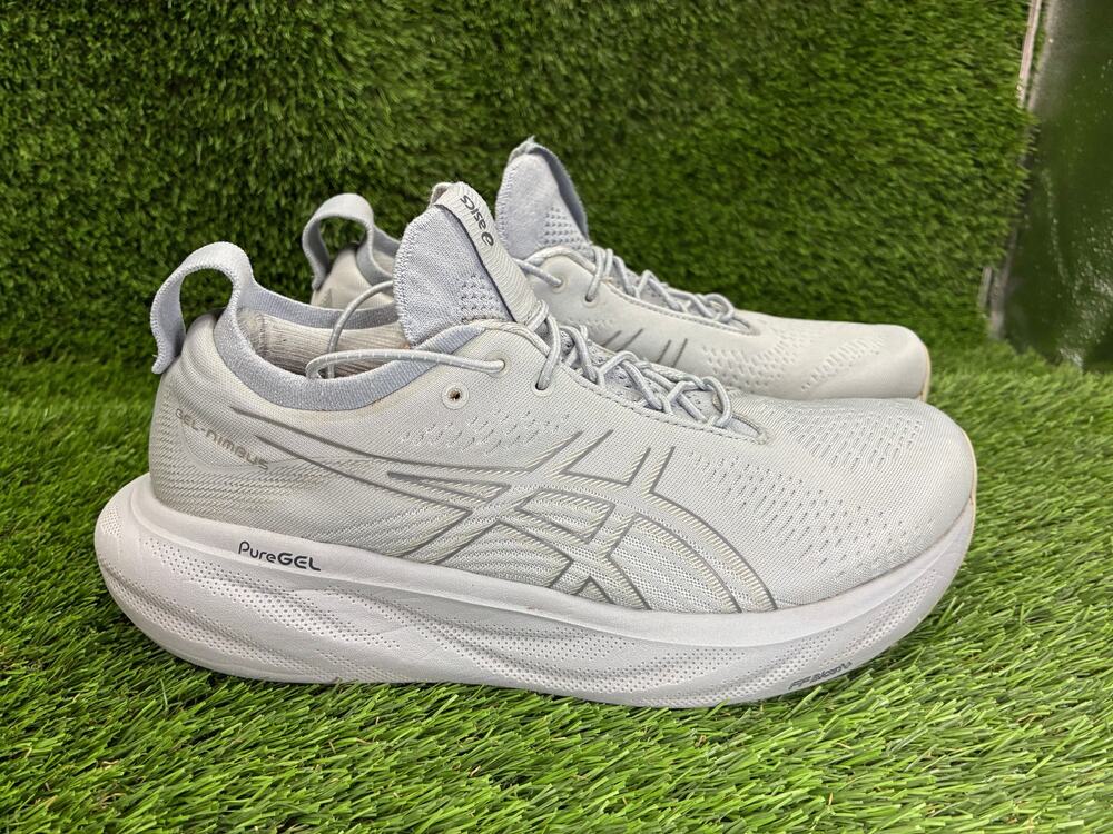 Asics GEL-Nimbus 25 1012B356 Athletic Sneaker Women's 9 Gray Knit Running Sports